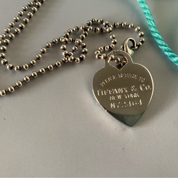 Tiffany Co Return To Large Heart Chain Necklace Pendant - Picture 7 of 7